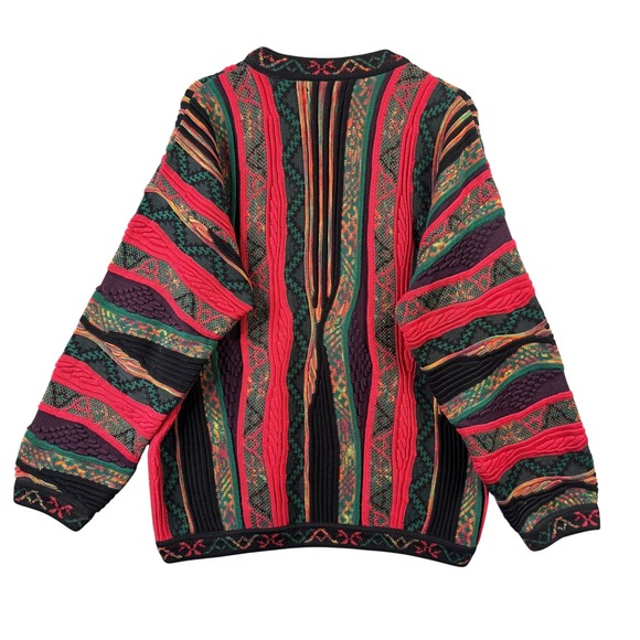 Norm Thompson Vintage 3D Textured Knit Sweater Mens Medium Coogi Style Cotton - Picture 3 of 7